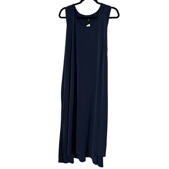 Lane Bryant Dress Womens Size 18/20 Blue Sleeveless Tie Back Crewneck Midi (2) - Picture 1 of 14
